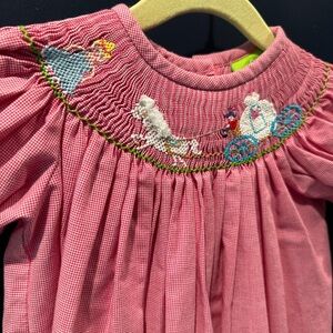 Classic Whimsy Red and White Smocked Dress 24M